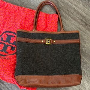 Tory Burch Brown and Black Tote Bag